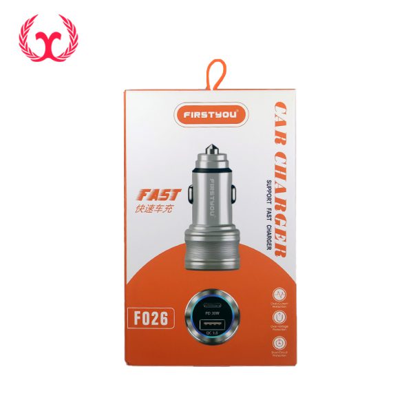 شارژر فندکی 30 وات فست شارژ Firstyou F026 QC3.0 PD 30W