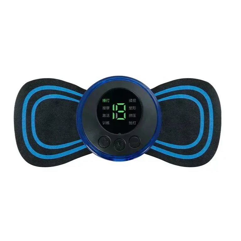 ماساژور الکتریکی مدل پروانه‌ای، با قابلیت افزایش جریان خون و تسکین درد عضلات، دارای صفحه نمایش