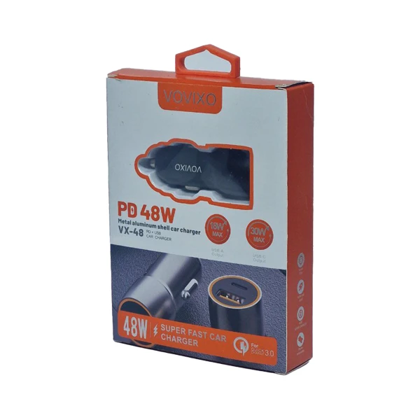 شارژر فندکی 48 وات 2 پورت وویکسو مدل vx-48